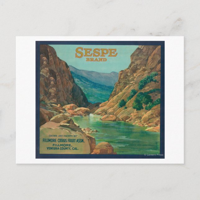 Sespe Orange LabelFillmore, CA Postkarte (Vorderseite)