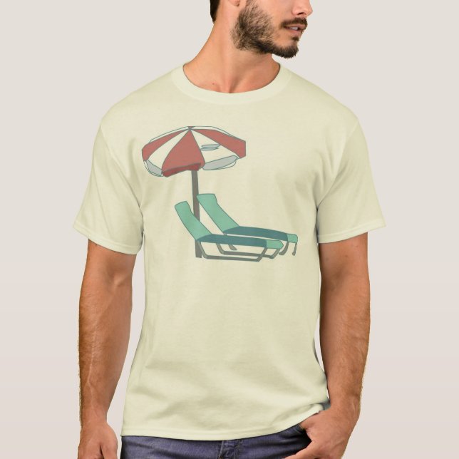 Sessel und Regenschirm T-Shirt (Vorderseite)