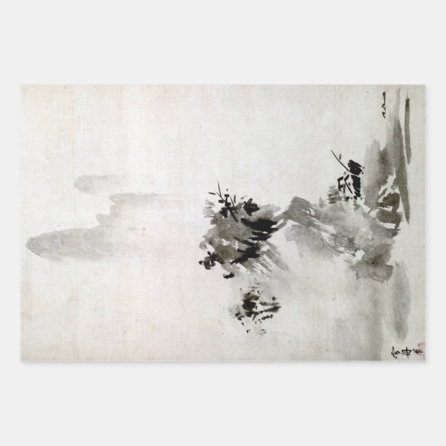Sesshu Toyo Haboku-Sansui Landschaftsschutzpapier Geschenkpapier Set (Vorderseite)