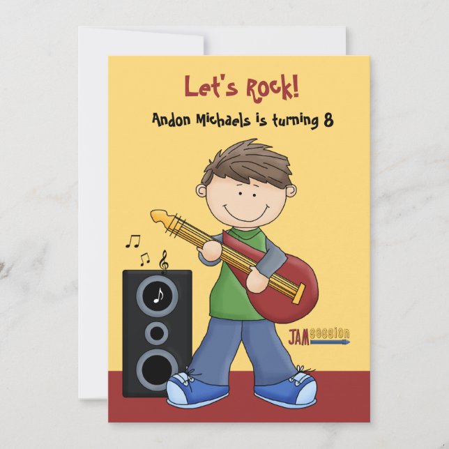 Session de jam - Invitation de fête d'anniversaire (Devant)