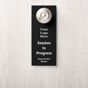 Session in Progress Black and White Business-Logo Türanhänger