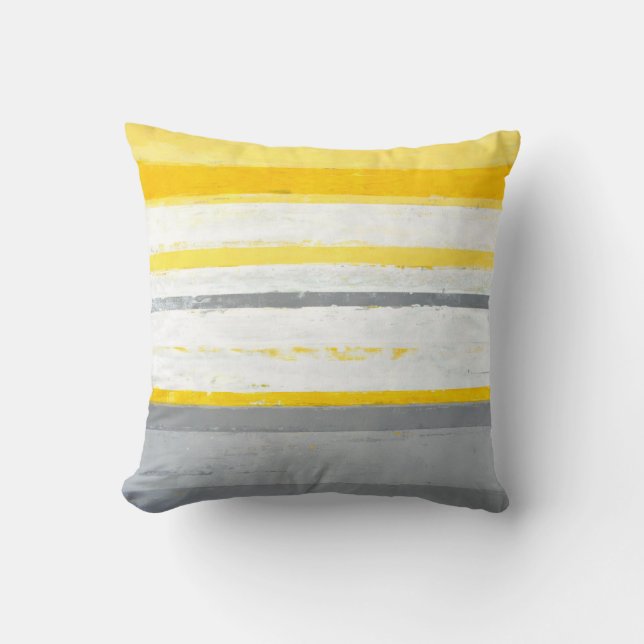 "S'est enthousiasmé" le coussin gris et jaune (Recto)
