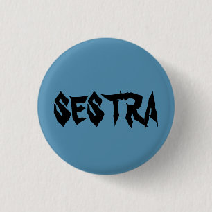 SESTRA in beängstigendem Schriftart von Orphan Bla Button