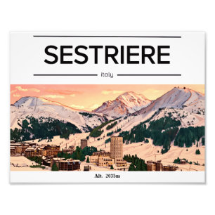 Sestriere Sky Resort Bergposter Fotodruck
