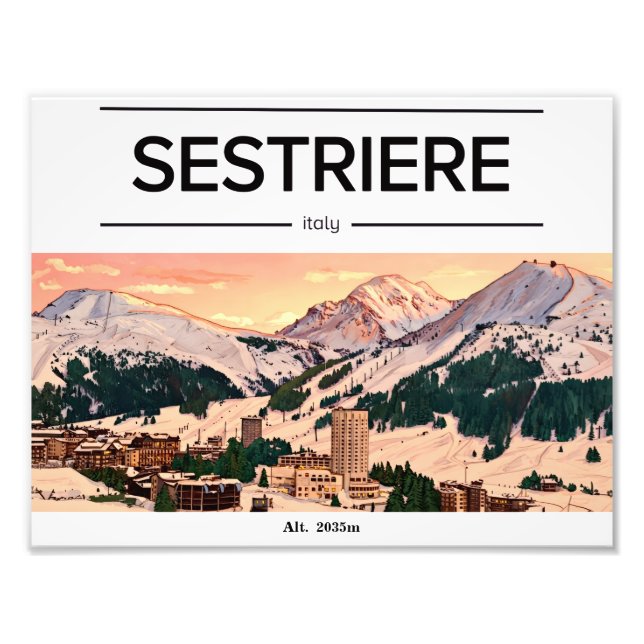 Sestriere Sky Resort Bergposter Fotodruck (Vorne)
