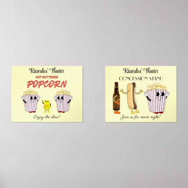 Set 14 x 11 Art Prints Movie Theater Concession  (Vorderseite)