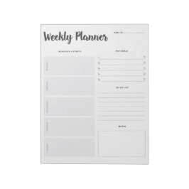 Set 1 Wochenplaner Notepad Notizblock