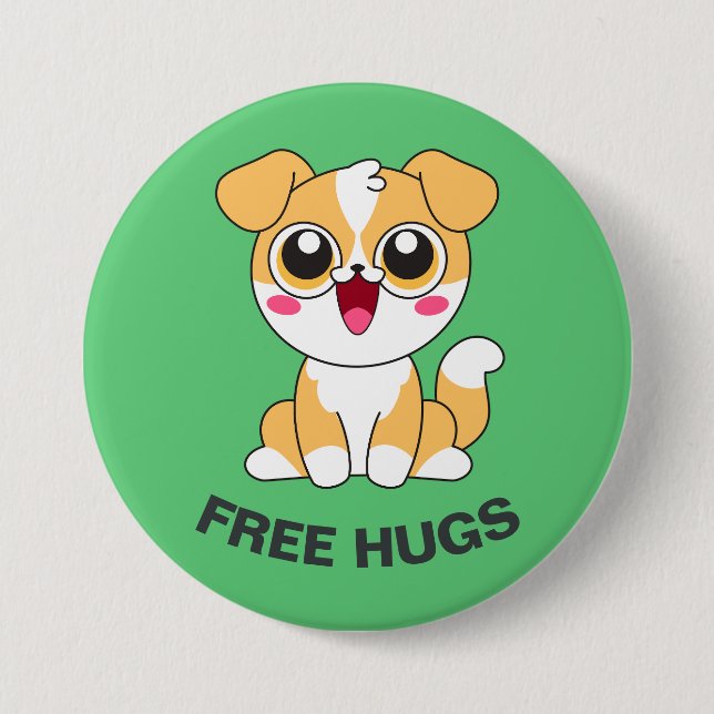 Set 2 - Hunde-Button - "Gratis-Hugs" Button (Vorderseite)