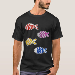 Set_2 von 4 lustigen Fisch-Stickern T-Shirt