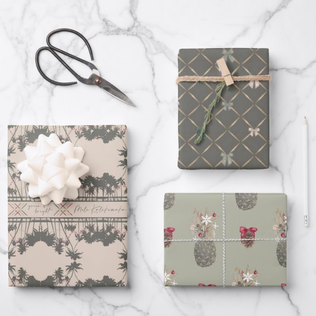 Set A, Papier d'enveloppement de Noël de style haw (Recto)