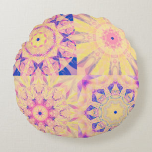 Set abstrakter Hintergrund farbenfroh Kaleidoskopi Rundes Kissen