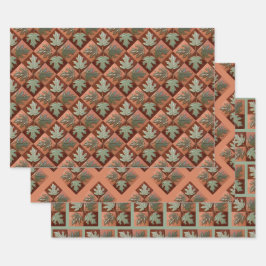 Set aus 3 Blättern Geschenkpapier Set