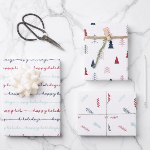 Set aus 3 einfachen Umschlagpapier Geschenkpapier Set