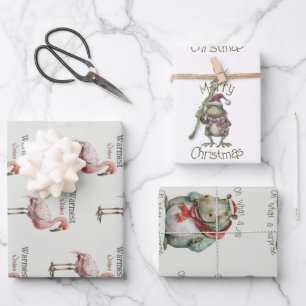 Set aus 3 flachen Blechen Geschenkpapier Set