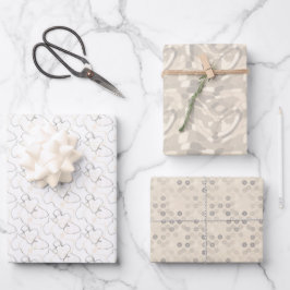 Set aus 3 grauem Tonpapier Geschenkpapier Set