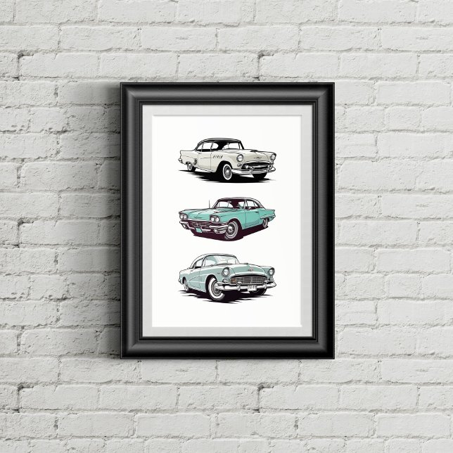 Set aus 3 Oldtimern. Poster (Von Creator hochgeladen)