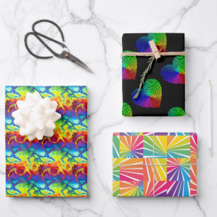 Set aus 3 Pride-Schmuckpapierbögen Geschenkpapier Set