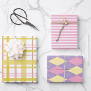 Set aus 3 Überziehpapier Geschenkpapier Set