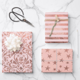Set aus 3 Überziehpapier Geschenkpapier Set