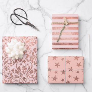 Set aus 3 Überziehpapier Geschenkpapier Set