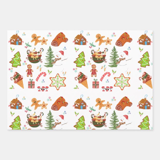 Set aus 3 Überziehpapier Geschenkpapier Set (Vorderseite 3)