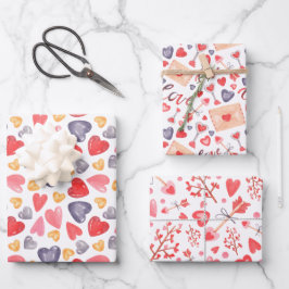 Set aus 3 Überziehpapier Geschenkpapier Set
