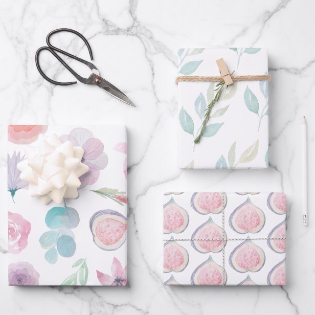 Set aus 3 Überziehpapier Geschenkpapier Set (Vorderseite)