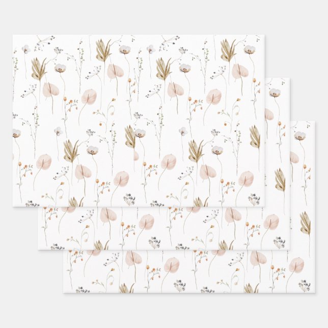 Set aus 3 Überziehpapier Geschenkpapier Set (Set)