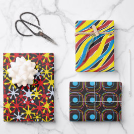 Set aus 3 Überziehpapier Geschenkpapier Set