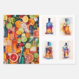 Set aus 3 Überziehpapier Geschenkpapier Set