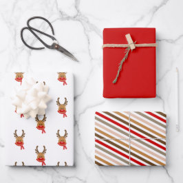 Set aus 3 Überziehpapier Geschenkpapier Set