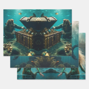 Set aus 3 Überziehpapier Geschenkpapier Set