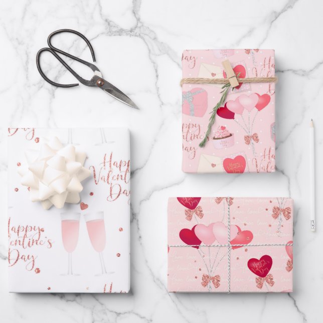 Set aus 3 Überziehpapier Geschenkpapier Set (Vorderseite)