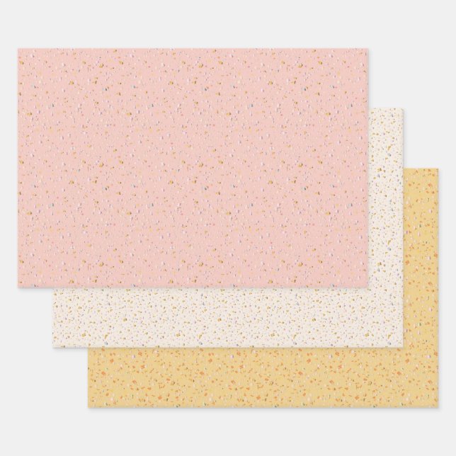 Set aus 3 Überziehpapier Geschenkpapier Set (Set)