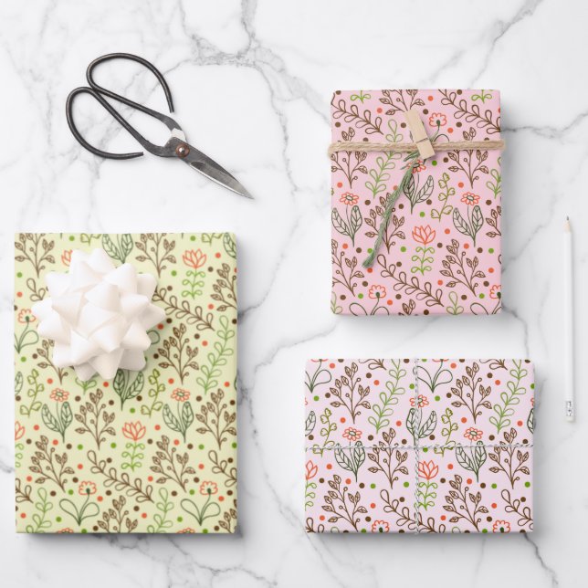 Set aus 3 Überziehpapier Geschenkpapier Set (Vorderseite)