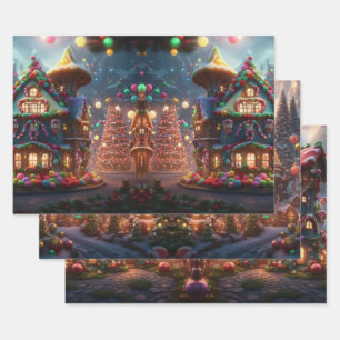 Set aus 3 Überziehpapier Geschenkpapier Set