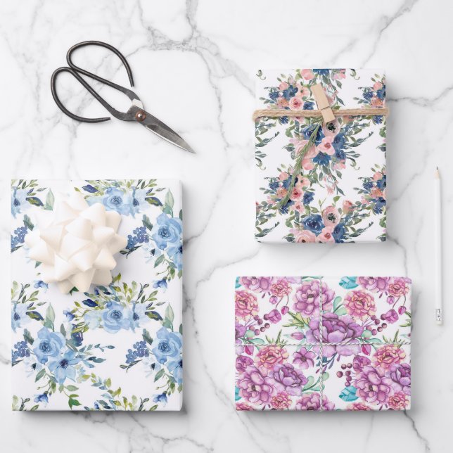 Set aus 3 Überziehpapier Geschenkpapier Set (Vorderseite)