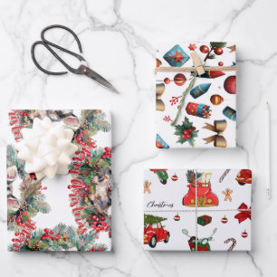 Set aus 3 Überziehpapier Geschenkpapier Set