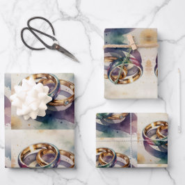 Set aus 3 Überziehpapier Geschenkpapier Set