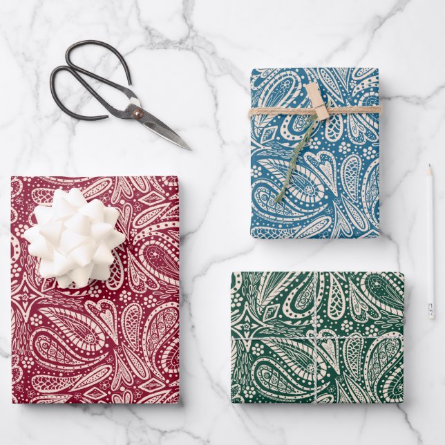 Set aus 3 Überziehpapier Geschenkpapier Set (Vorderseite)