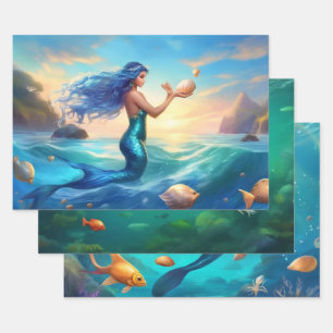 Set aus 3 Überziehpapier Geschenkpapier Set