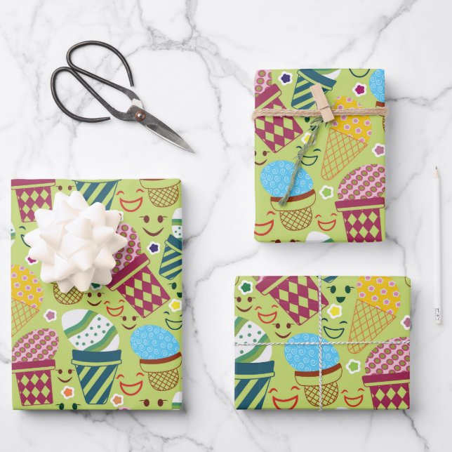 Set aus 3 Überziehpapier Geschenkpapier Set (Vorderseite)