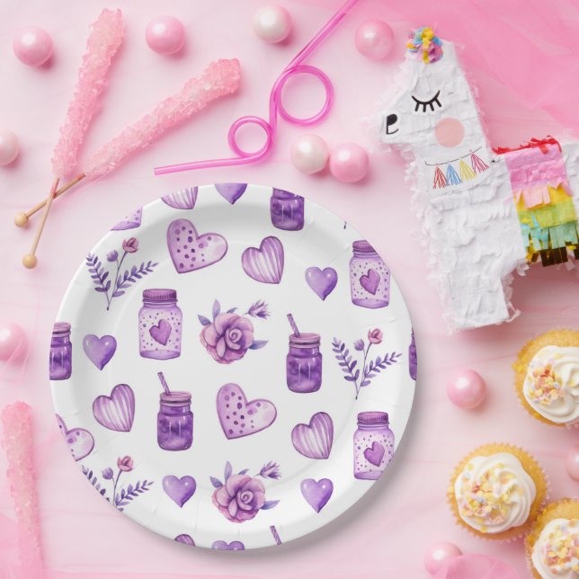 Set aus 3 Überziehpapier Pappteller (Party)