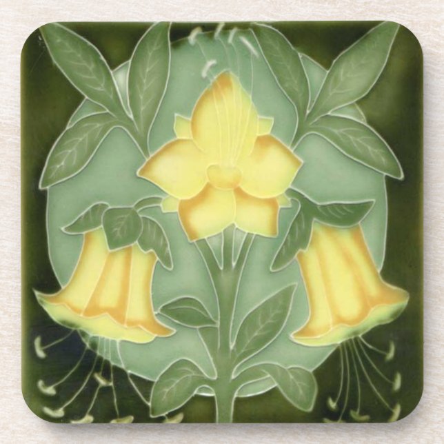 Set aus 6 Jugendstil-Unterdeckern Untersetzer (Vorderseite)