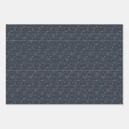 Set aus drei Blättern zum Abpacken von frischen Fa Geschenkpapier Set