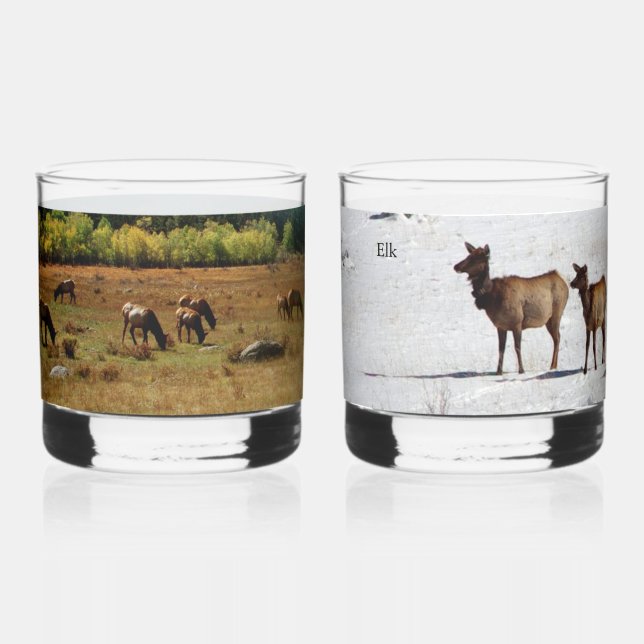 Set aus Elch Whiskyglas (Vorderseite)