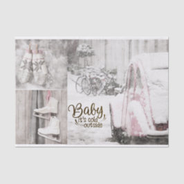 Set aus Gewebepapier (2) Baby Es ist kalt draußen Seidenpapier