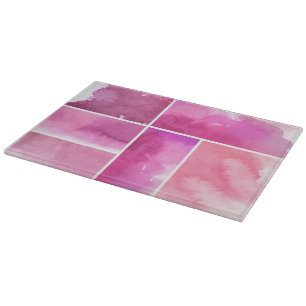 Set aus handgemalten abstrakten Aquarellbildern 3 Schneidebrett