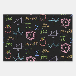 Set aus schwarzem STEM Wrapping Paper (Flachblatt) Geschenkpapier Set