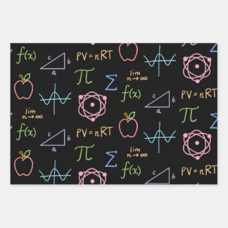 Set aus schwarzem STEM Wrapping Paper (Flachblatt) Geschenkpapier Set